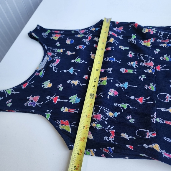 Stonebridge Women's Maxi Sleeveless Dress Print Navy Blue Crinkle Fun Stretch M - Picture 8 of 13